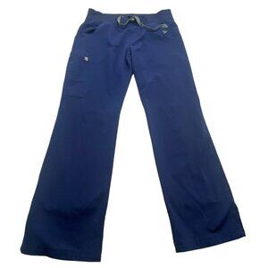 FIGS Scrub Kade Pants Sz S Blue Cargo Elastic Drawstring Waist Nurse 81-31